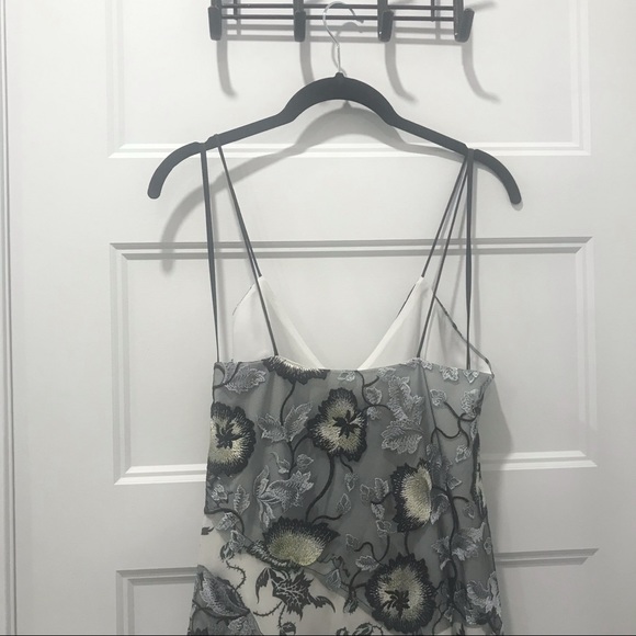 Authentic Self Portrait Nivienne Blue White Black Floral Lace Dress - Picture 9 of 12